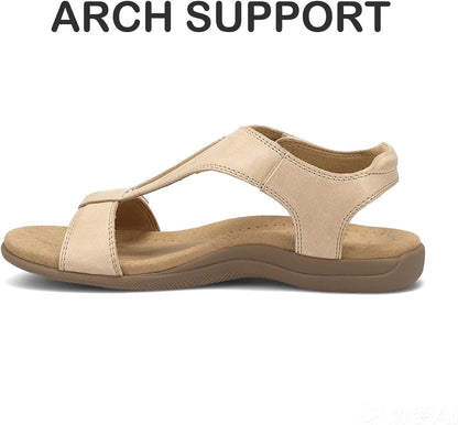 Sandali ortopedici da donna con supporto per arco plantare, scarpe basse da passeggio con cinturino a T, regolabili, comode, estive, scarpe da spiaggia