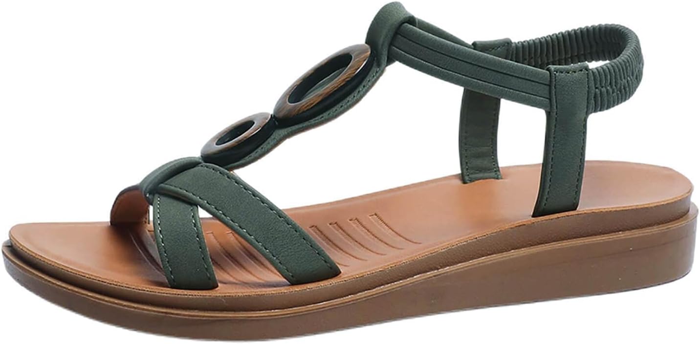 Sandali da donna, comodi, in stile bohémien, con punta aperta, estivi, casual, per vacanze e spiaggia